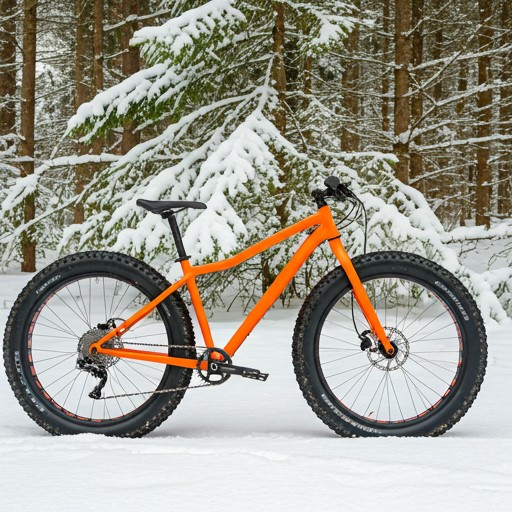 Photo of a fat bike in winter